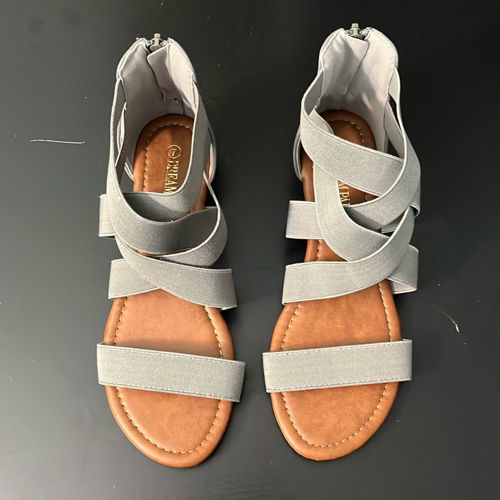 Zip Up Gray Sandals